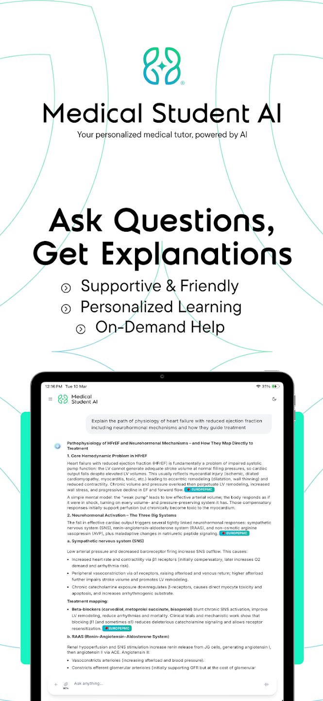 Get evidence-based explanations for any clinical case.